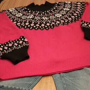 Nautica Size XXL Red and navy Fair Isle Sweater